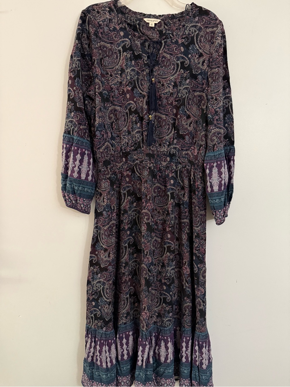 FRYE AND CO. Paisley Maxi Dress in Purple and Blue